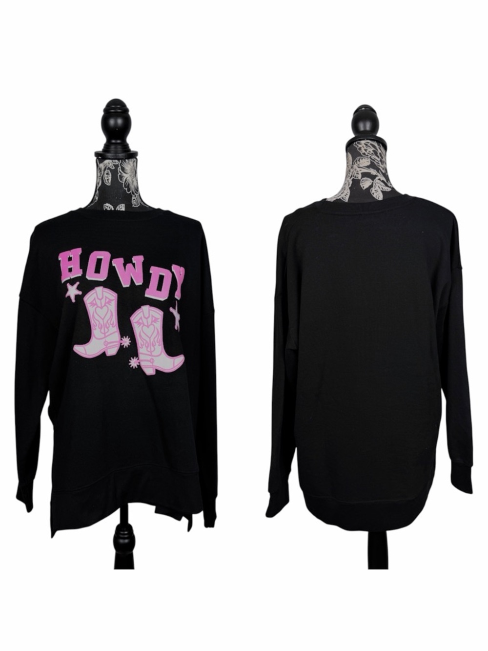 Relaxx Howdy crewneck split hem oversize sweatshirt size medium